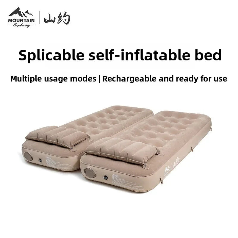 Mountain about Inflatable Mattress Outdoor Tent Folding Single Double Household Air Mattress Bed Automatic Camping Sleeping Mat