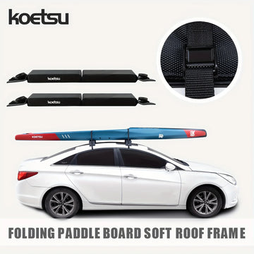 KOETSU Portable Foldable Paddleboard Soft Roof Rack SUP and Hardboard Travel Carrier Folds into a Backpack for Easy Transport