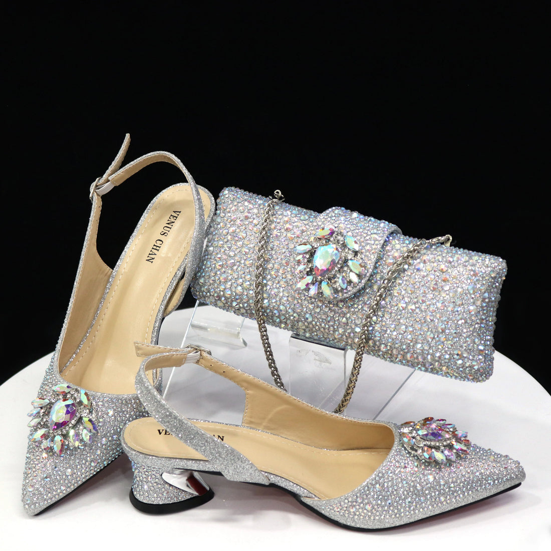 Hot selling purple Shoes and Bags To Match Set Italy Party Pumps Italian Matching Shoe and Bag Set for Party!   HTY1-21
