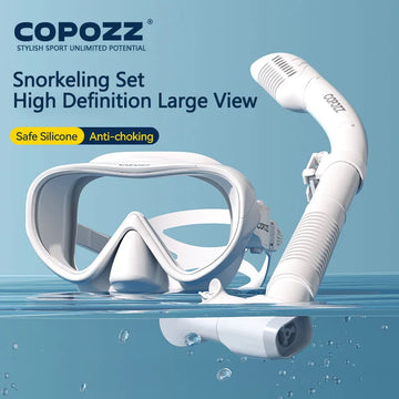 COPOZZ Professional  Diving Mask Full Vision Mask Underwater Snorkel Mask Set Swimming Snorkel HD Anti Fog Diving Equipment