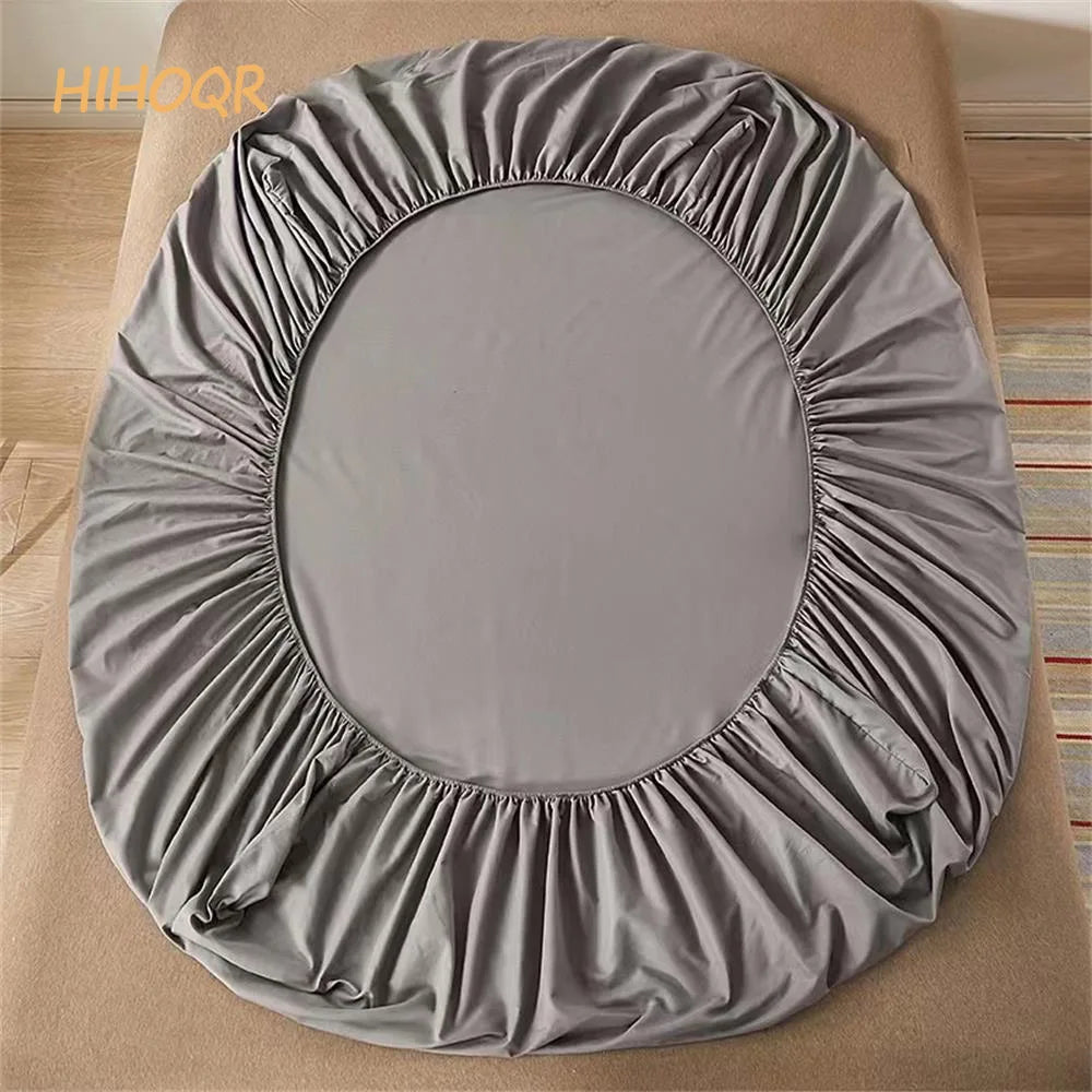 100% Cotton Fitted Sheet with Elastic Bands Non Slip Adjustable Mattress Covers for Single Double King Queen Bed,140/160/200cm
