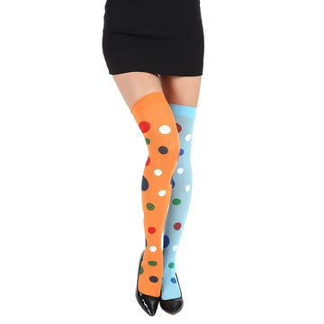 Halloween Party Stockings Clown Dotted Knee High Socks Holiday DIY Decorations