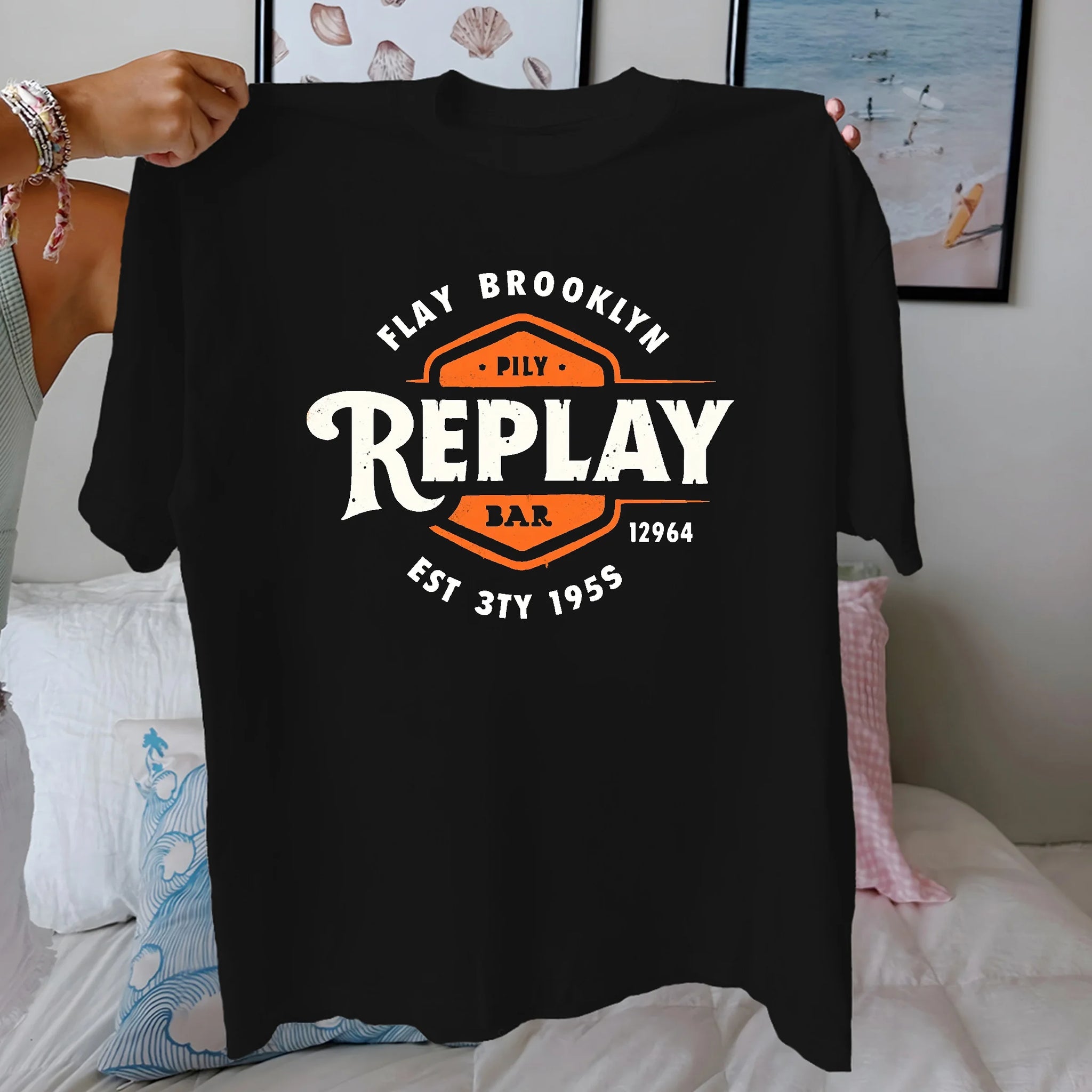 REPLAY BAR KI LAY BROOKLYN Women's pure cotton comfortable T-shirt