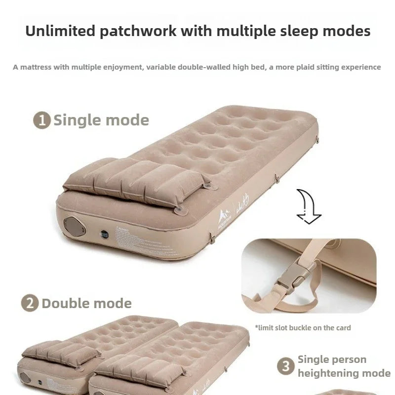 Mountain about Inflatable Mattress Outdoor Tent Folding Single Double Household Air Mattress Bed Automatic Camping Sleeping Mat