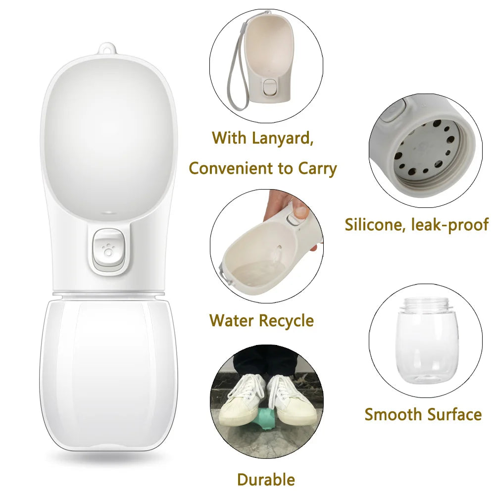 Pet Dog Water Bottle for Small Medium Dogs Cats Outdoor Hiking Leakproof Durable Puppy Drinking Bowl Chihuahua Bulldog Supplies