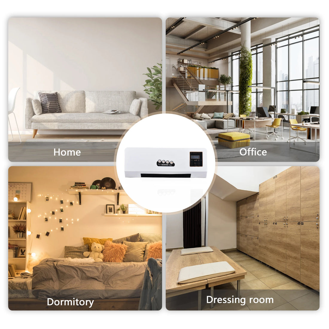 2-in-1 Heater and Fan Combo Timing Wall Mounted Electric Fan and Space Heater 1800W with Remote Control for Dormitory Home
