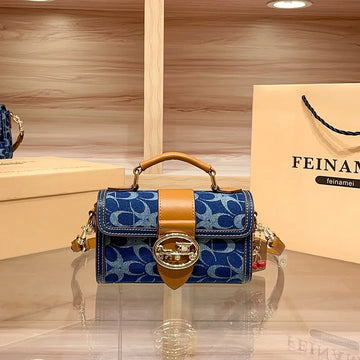 Ladies' handbag, light luxury retro denim canvas bag, fashionable 2025 new pillow bag, high-end single shoulder crossbody bag