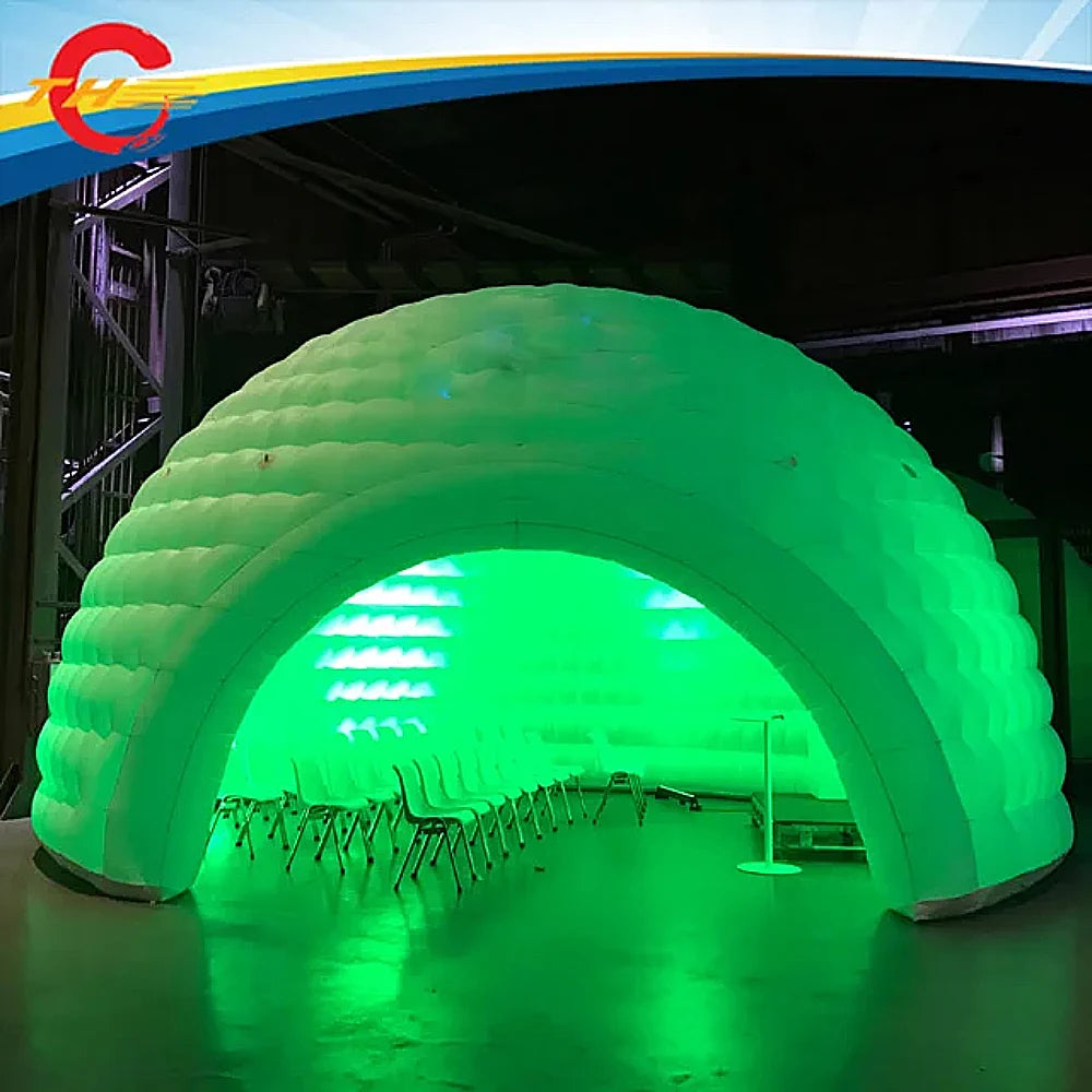 6m Half Inflatable Dome Tent With Led Lights White Inflatable Igloo Dome House Tent