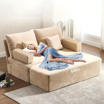 59inch chaise lounge indoor, oversized chaise lounge sofa with storage removeable ottoman corduroy extra large wide comfortable