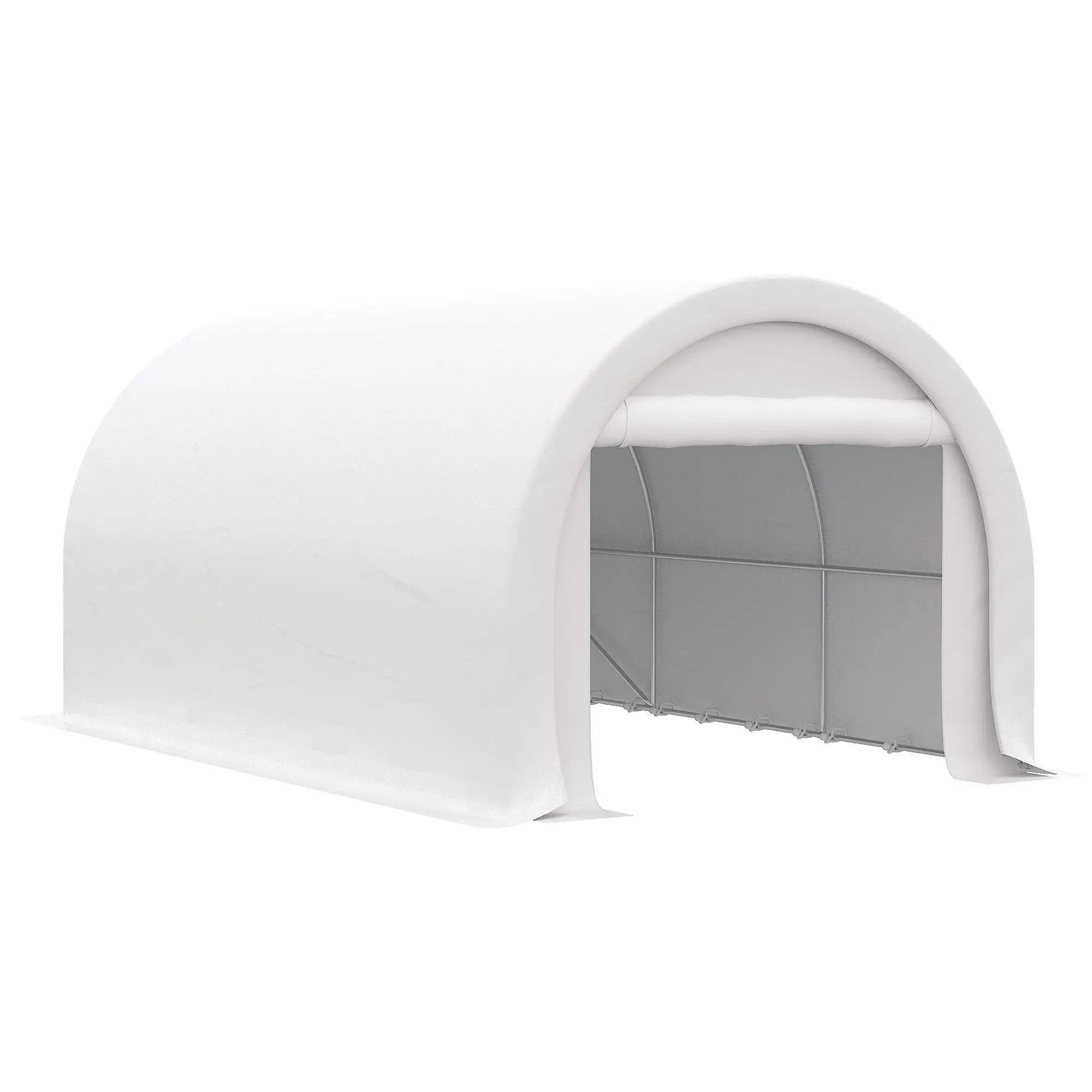 16' x 10' Carport, Heavy Duty Portable Garage / Storage Tent with Large Zippered Door, Anti-UV PE Canopy Cover for Car, Truck, B