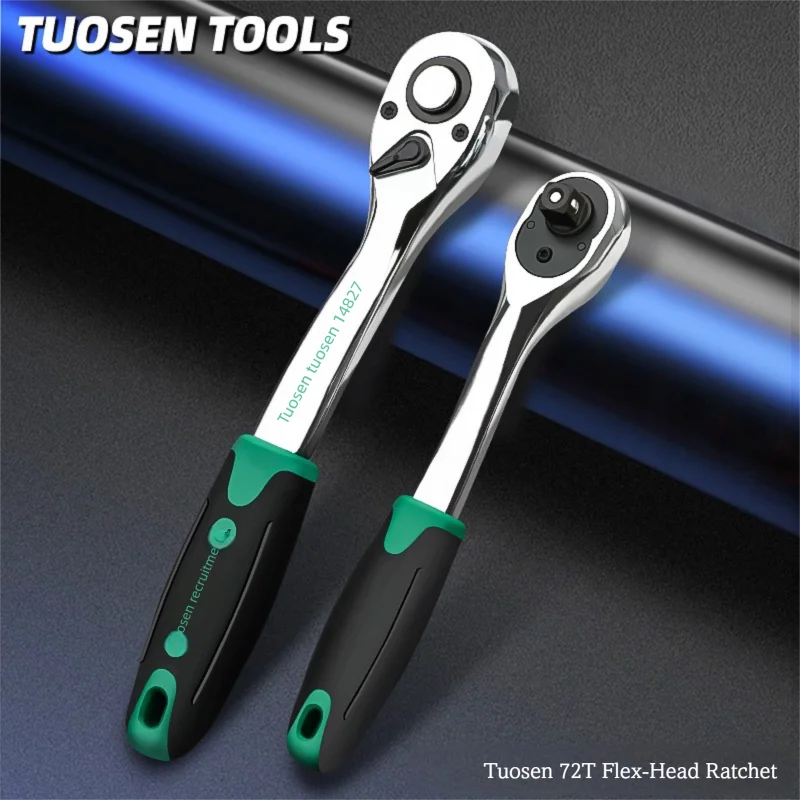 TUOSEN 3 size 72-Tooth Quick Release Ratchet Wrench- Multi-Function Hand Tool for Auto Repair & Maintenance