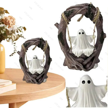 Halloween Themed Halloween Swing Ghost Ornament Model Statue Spooky Ghosts Decor Display Handicraft Ghost Halloween Decoration