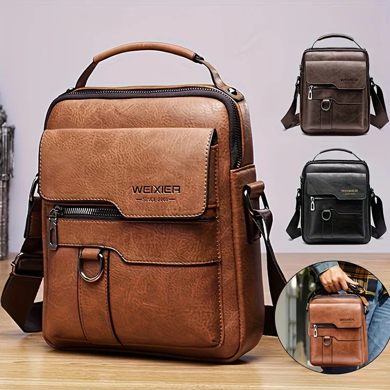 Durable Retro Vegan Leather Timeless Handbag - Comfy, Conveniently Portable, Stylish Crossbody Satchel For Business & Leisure