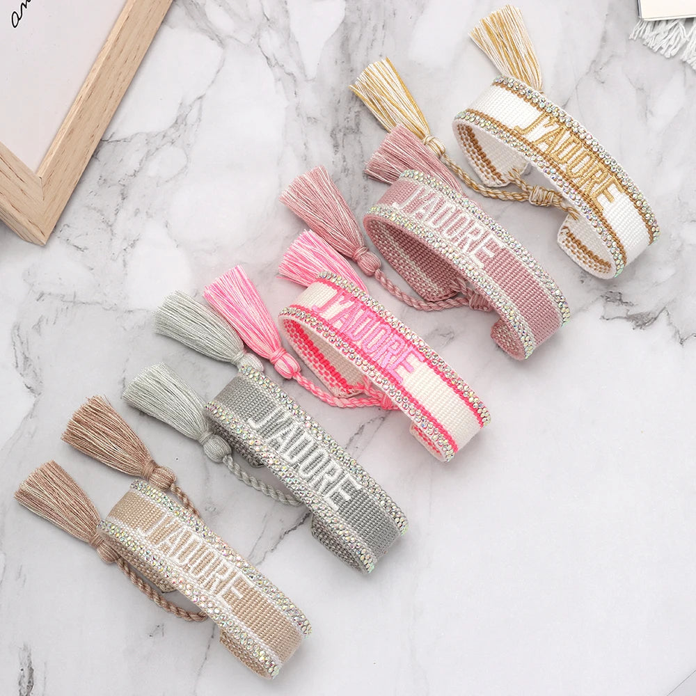 Bling Friendship Bracelets Woven Stackable Jewelry Summer Beach Holiday Vibes Men Women Accessory