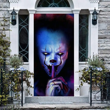Halloween Banner Decoration Door Cover Backdrop Trick or Treat Horror Movie Character Killer Creepy Scary Terror Birthday Party