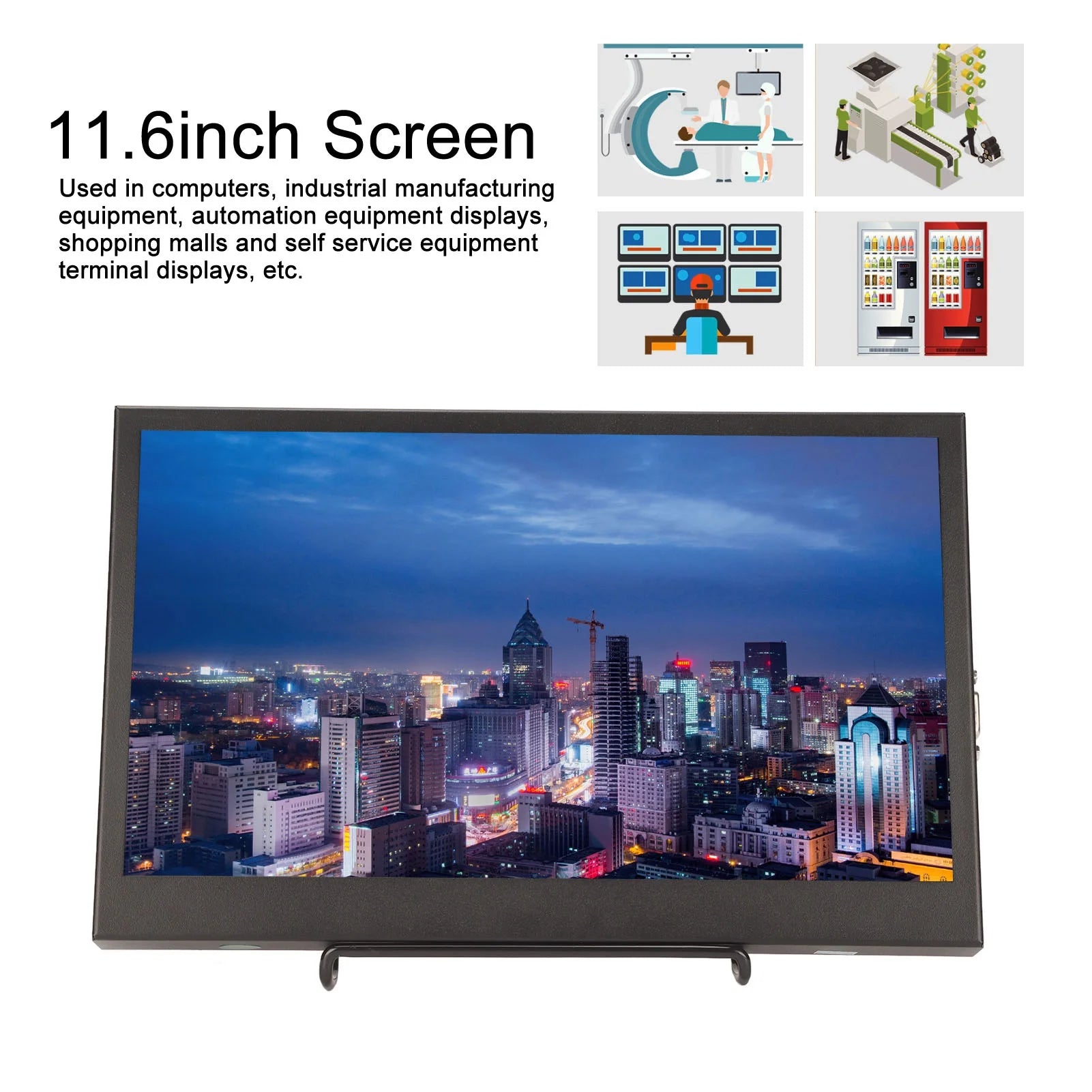 11.6inch Portable Monitor High Resolution 1920x1080  16:9 Low Power Consumption HD Monitor for Computer  Screen HD Monitor