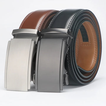 Ratchet Belt For Men, Men's Genuine Leather Cowhide Belt, For Dress Pants, Adjustable Belt