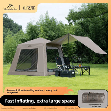 MOUNTAINHIKER InflatableCabin Outdoor Camping Tent Multi-person Large Capacity Leisure Park Tent Rainproof Sun Protection Awning