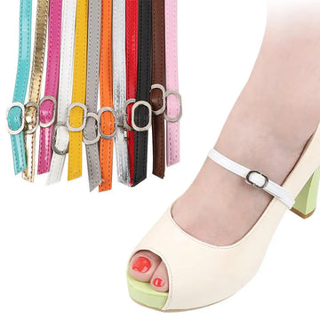 Women High Heels Holding Anti-skid Straps Adjustable PU Leather Bundle Shoelace Metal Buckles Ankle Shoe Belt Foot Accessories