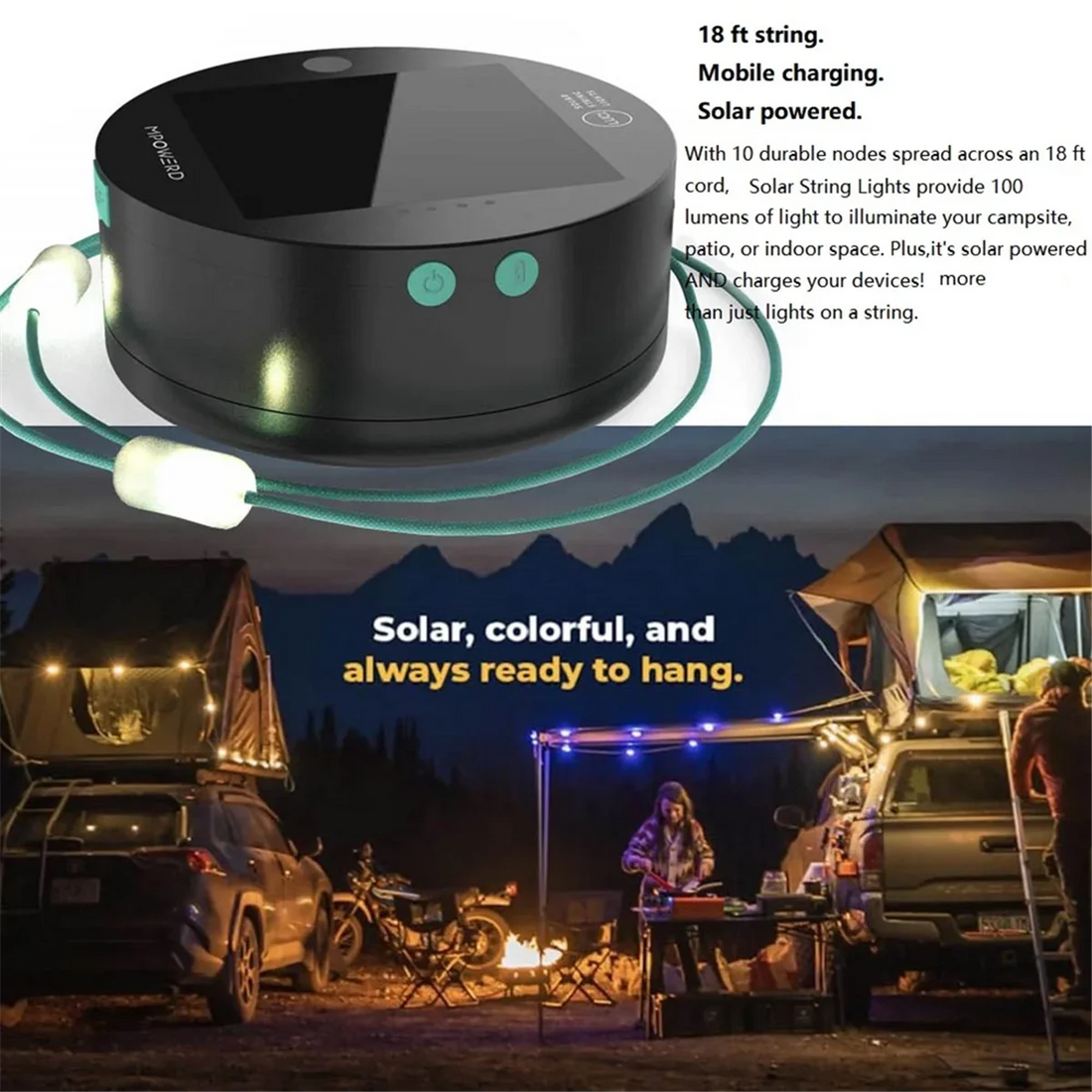 Sale Outdoor Camping Light Solar String Lights LED Camping Lamp Phone Charger Outdoor Gadgets Camping Equipment