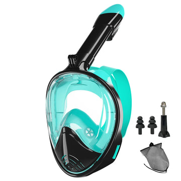 Full Face Snorkel Mask Silicone Diving Mask Full Dry Panoramic With Camera Holder Large Frame Swimming Goggles Set For Adults