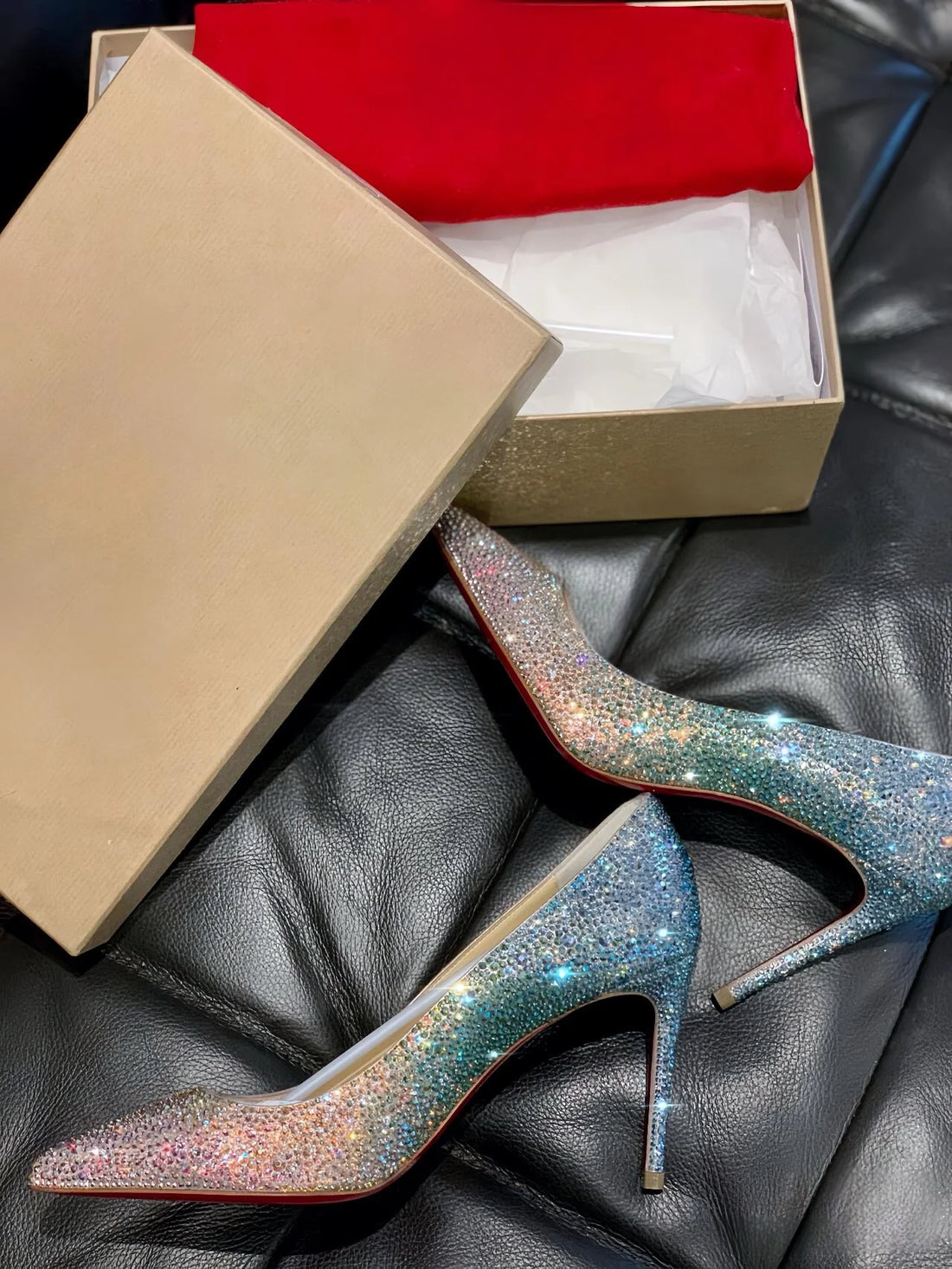 Bling Bling Crystal High Heels Woman Shoes Purple Glittering Wedding Shoes Bride Pointed Toe Shallow Rhinestone Banquet Pumps