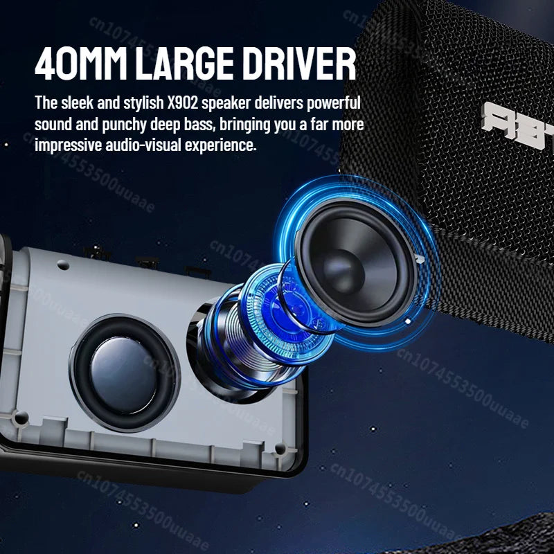 Monster X902 TWS Stereo Bluetooth 5.4 Speaker Outdoor Portable Bluetooth Sound Box IPX4 Waterproof Subwoofer Powerful Deep Bass