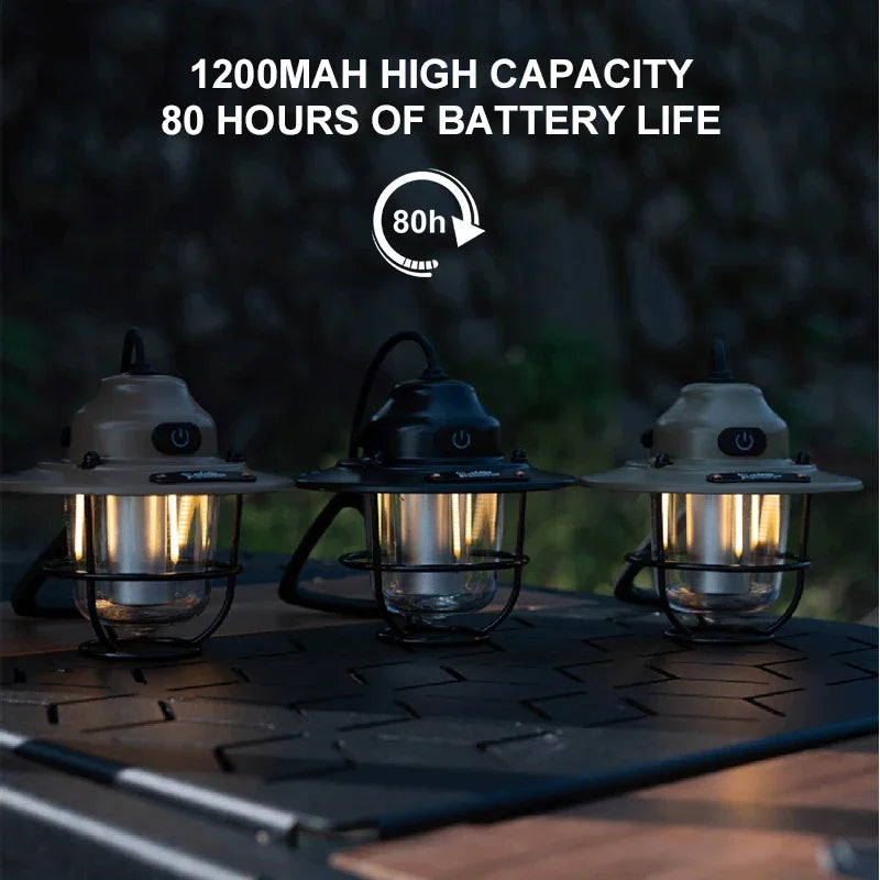 Portable Camping Lamp, Retro Small Pendant Lamp, Tent Hanging Lamp, Waterproof Adjustable Light, Fishing Emergency Light