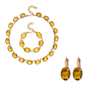 2023 New Crystal Jewelry Sets For Women Claw Setting Diamond Necklace Bracelets Earrings Sets For Wedding Party Accessory