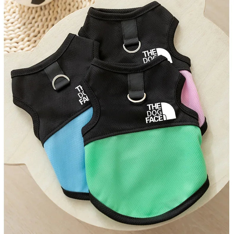 Summer Mesh Splicing Vest Thin Dog Clothes Pet Sunscreen Outdoor Wear Dog Jacket Spring Summer Pet Clothing Small Dog Clothes