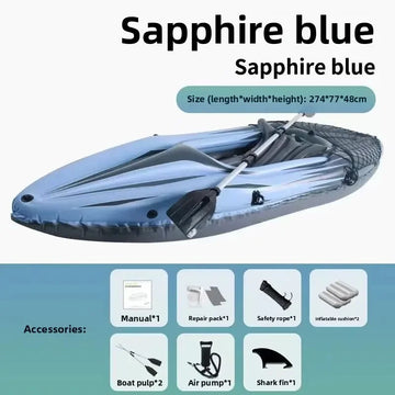 Single Kayak Inflatable B oat Wear-resistant Assault Boat Double Fishing Bo at Thickened Rubber Boat Folding Canoe Rafting