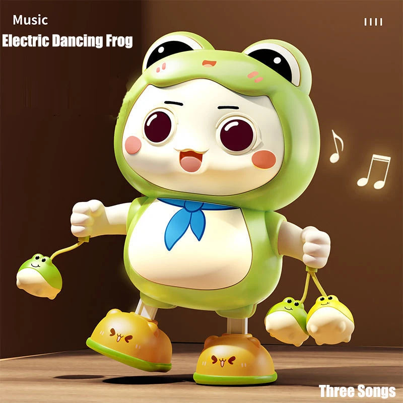 Electronic Pets Dancing Toy With Swing Light Music Cute Frog Cartoon Animal Baby  Learning To Crawl Toys For New Year Gifts