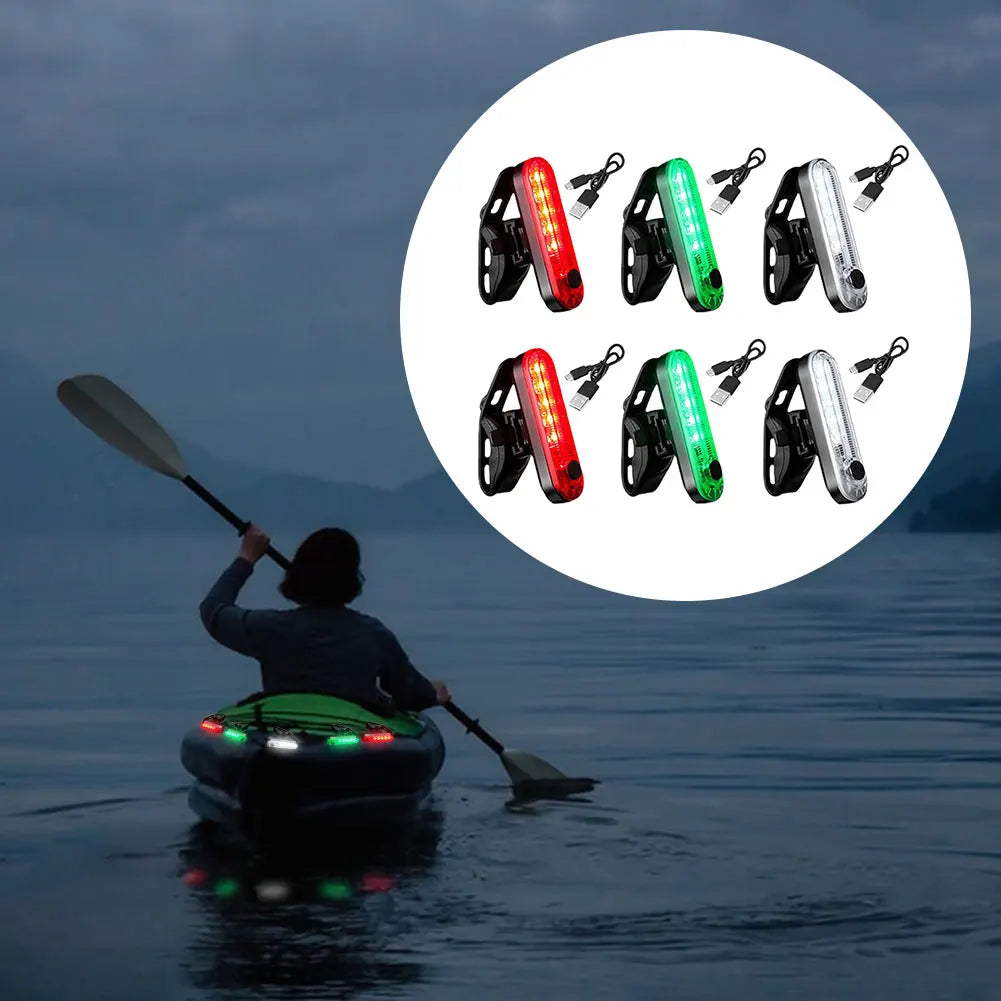LED Boat Navigation Light Type-C Charging Sailing Signal Lamp 4 Modes Marine Yacht Warning Light for Canoeing Paddle Board