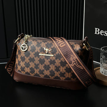 Large capacity middle-aged female mother bag, simple and versatile crossbody bag, soft leather women's bag