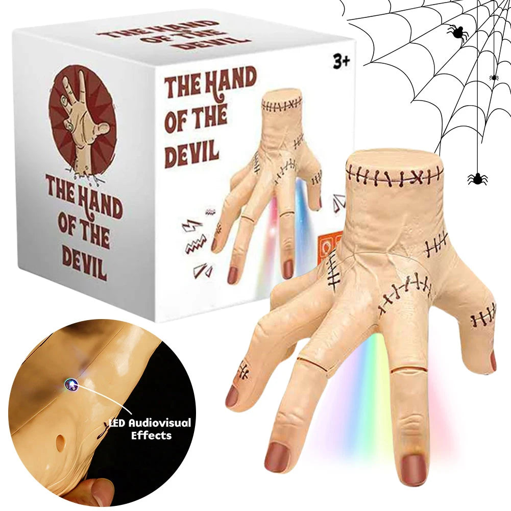 Halloween Party Wednesday Thing Hand with Sound Light Electric Crawling Hand Cosplay Figurine Horror Props Home Desktop Decor