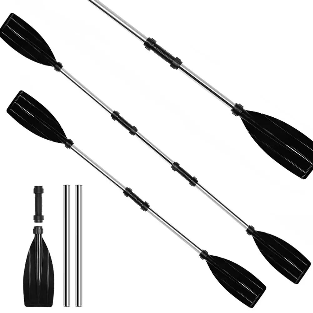 Recreational Aluminum Alloy Kayak Paddles Thicken Anti-twist Design Canoe Oars Detachable Portable Boat Oars Outdoor