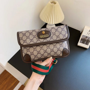 2025 best-selling tiger-head handbag old pattern designer crossbody bag retro popular waist bag envelope crossbody crossbody bag