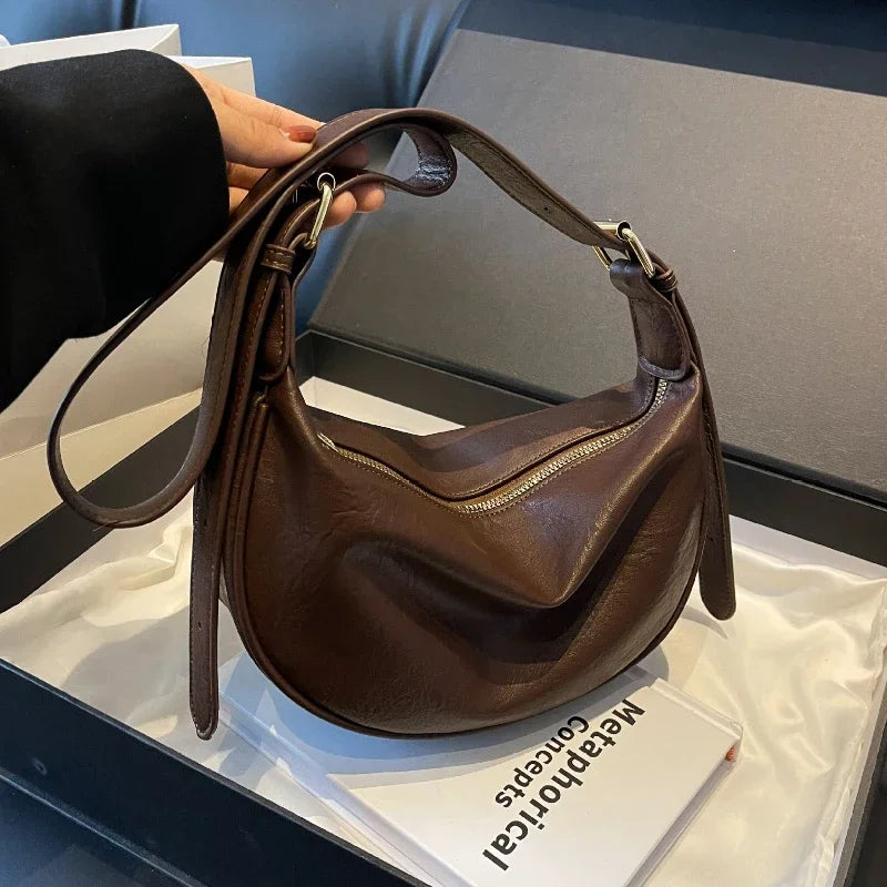 2025 Crossbody Bags for Women Large Capacity Luxury Handbags Solid Soft Shoulder Bags Female Casual Travel Hobos Bag Vintage Sac