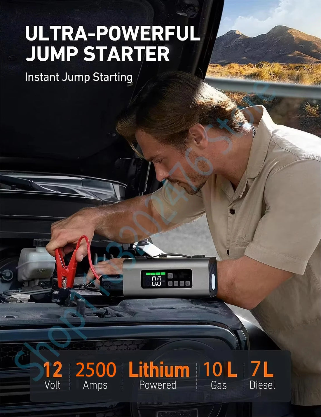 OEMG car starting power supply12V, tire inflation pump, blower deflation and suction, 150PSI USB charging LED lighting 6IN1 10L