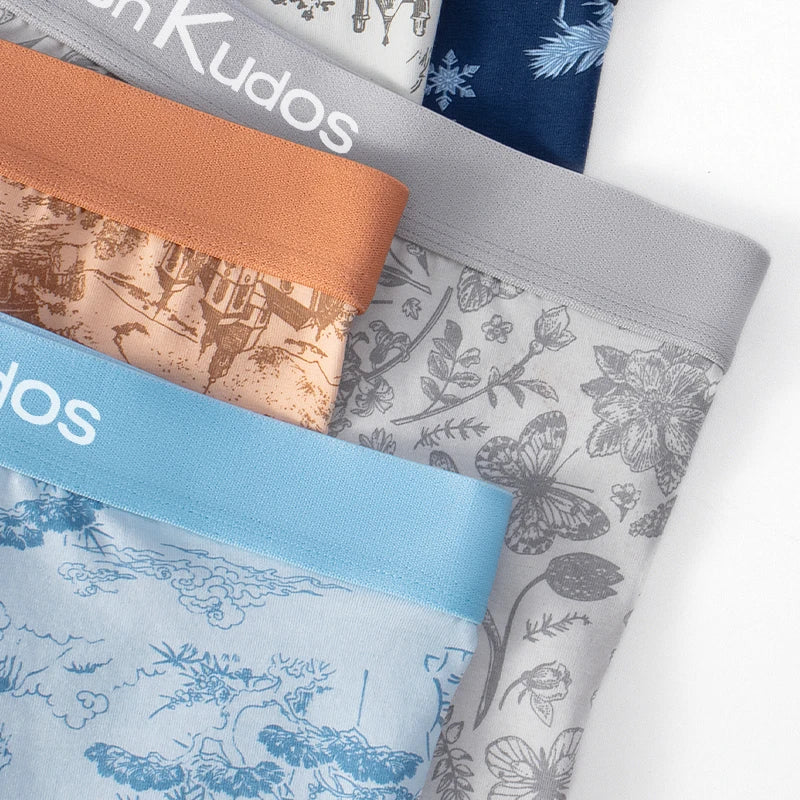 100%Cotton Men's Underwear, Breathable Comfy 7A Antibacterial Stretchy Boxer Trunks, Sexy Underpants, Men's Trendy Boxer Panties