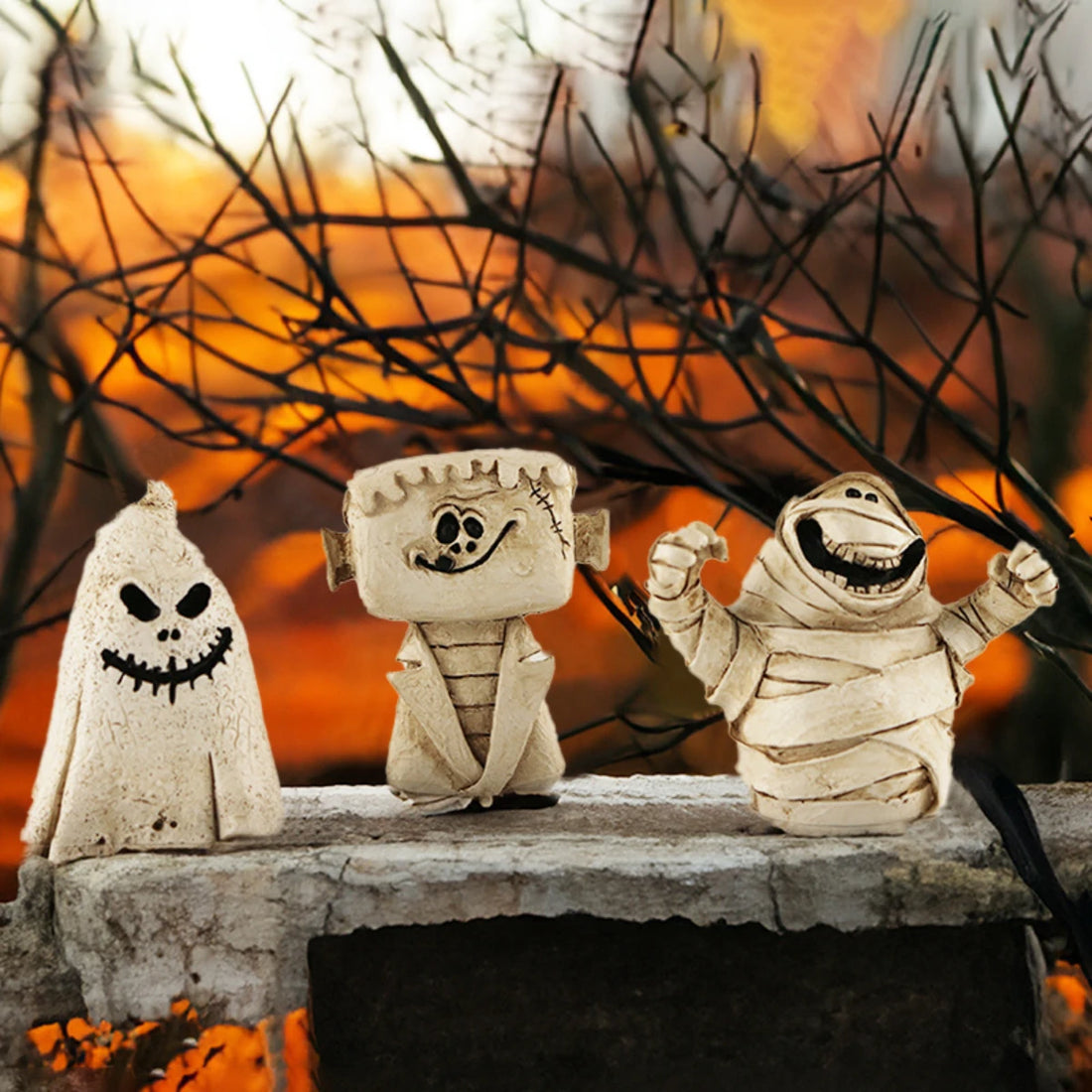 Halloween Ghost Festival Pumpkin Skull Decoration Ornament Ornament Skull Candlestick Resin Crafts Small Ornament
