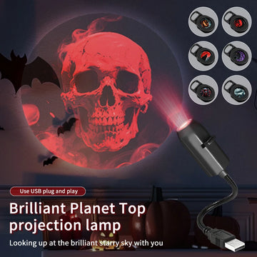 Halloween Led Projection Night Light Pumpkin Ceiling Wall Lamp USB Moon Projector Christmas Atmosphere Mood Light Room Decor