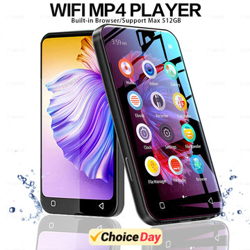 MP3 Player Bluetooth Portable WiFi MP4 Player MP5 HiFi Sound Music 4.0 "Full Touch Screen FM/Recorder/Browser/Support Max 512GB