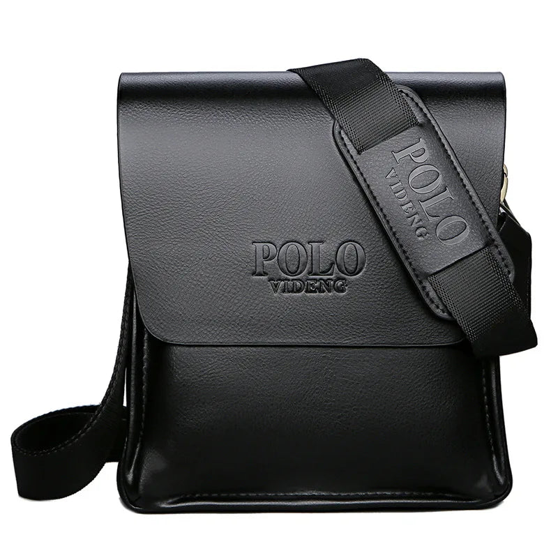 Men's POLO Crossbody Bag Casual Business Style Vertical Shoulder Bag High-quality Leather Trendy Men's Bag Daily Commuting