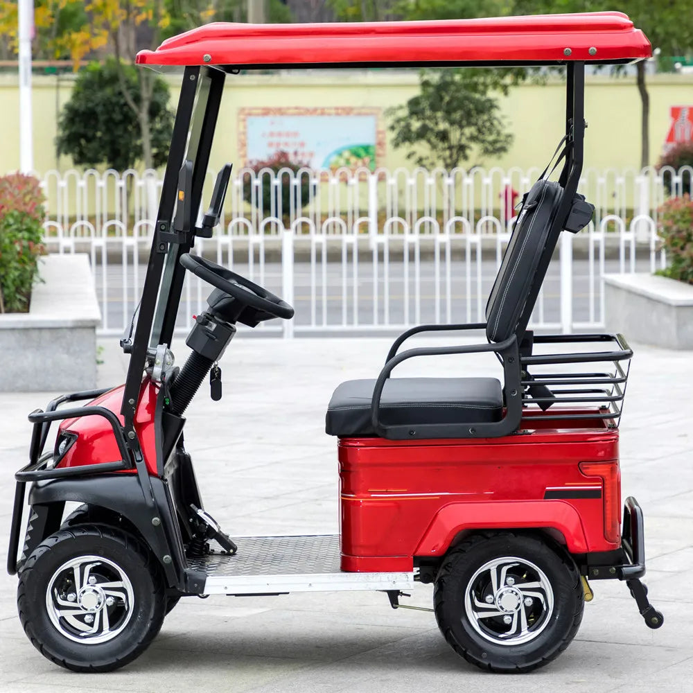 New 2 3 4 Seat Mini Bus Electric Four Wheeler With Roof Scenic Sightseeing Car Double Row Seat Scooter Electric Golf Cart