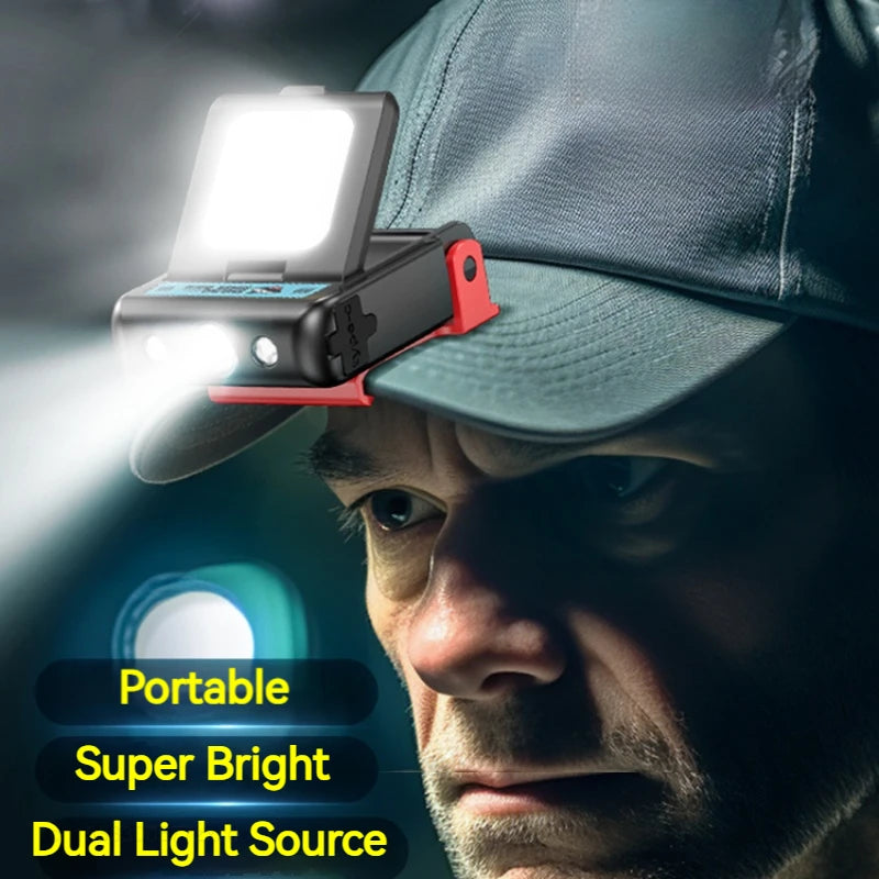 Smiling Shark TD0148 LED Headlamp, Hat Cap Clip Lights, Rechargeable Head Torch Headlight, For Camping Fishing, Night Working