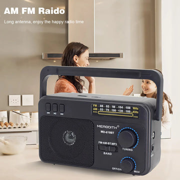 Radio AM FM Radio Transistor Short Wave Radio Powered by 3V Two Battery or Home, Large Knob, Suitable for Indoor and Outdoor Use