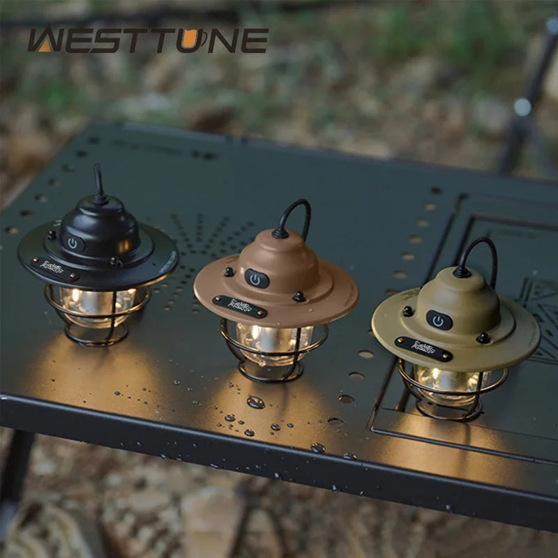 Portable Camping Lamp, Retro Small Pendant Lamp, Tent Hanging Lamp, Waterproof Adjustable Light, Fishing Emergency Light