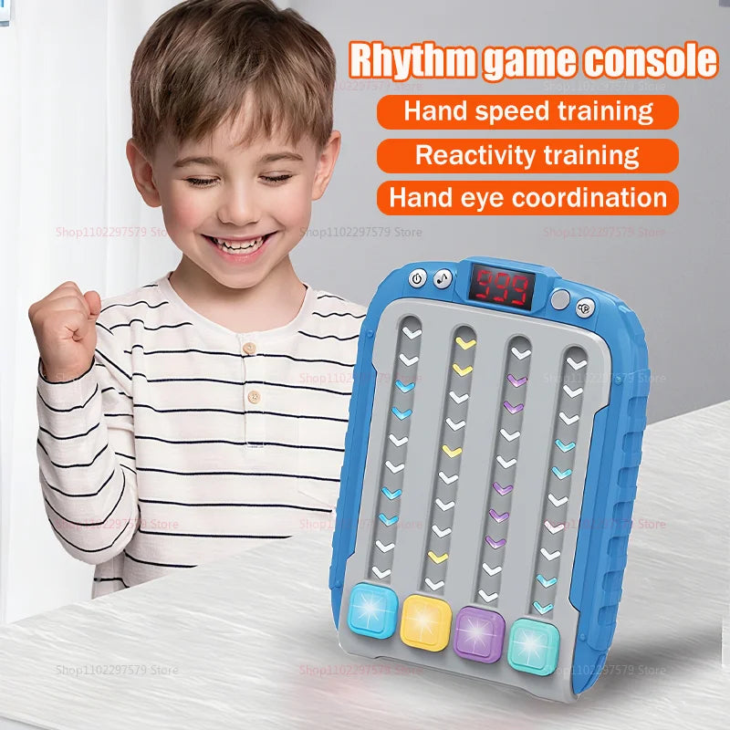 Electronic Music Rhythm Puzzle Game Machine for Kid Travel Toy Light Up Educational Sensory Table Game Toys for Learning and Fun