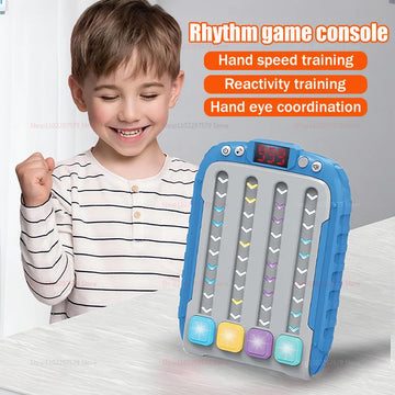 Electronic Music Rhythm Puzzle Game Machine for Kid Travel Toy Light Up Educational Sensory Table Game Toys for Learning and Fun